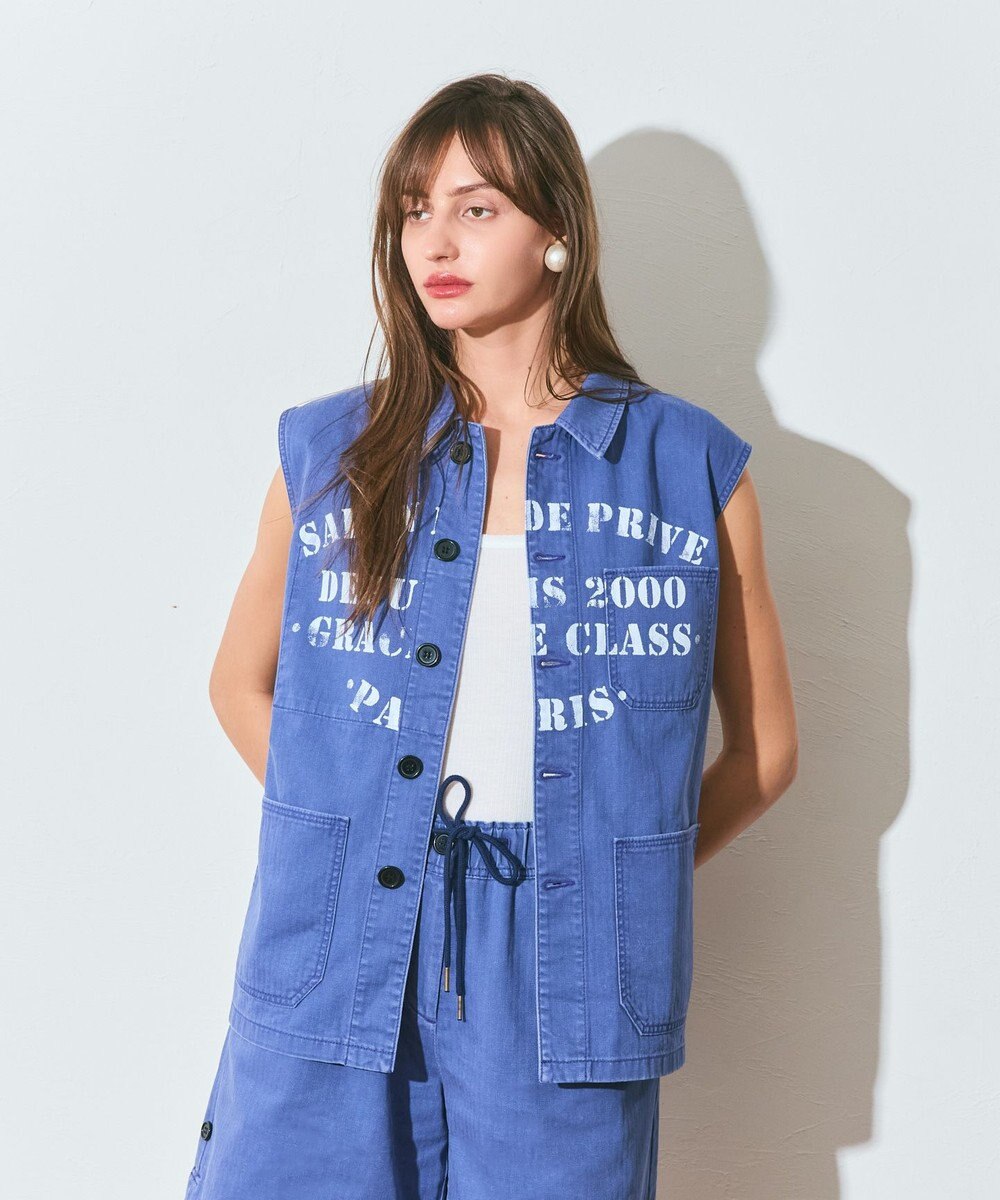 GRACE CONTINENTAL ヘリンボーンツイルジレ 