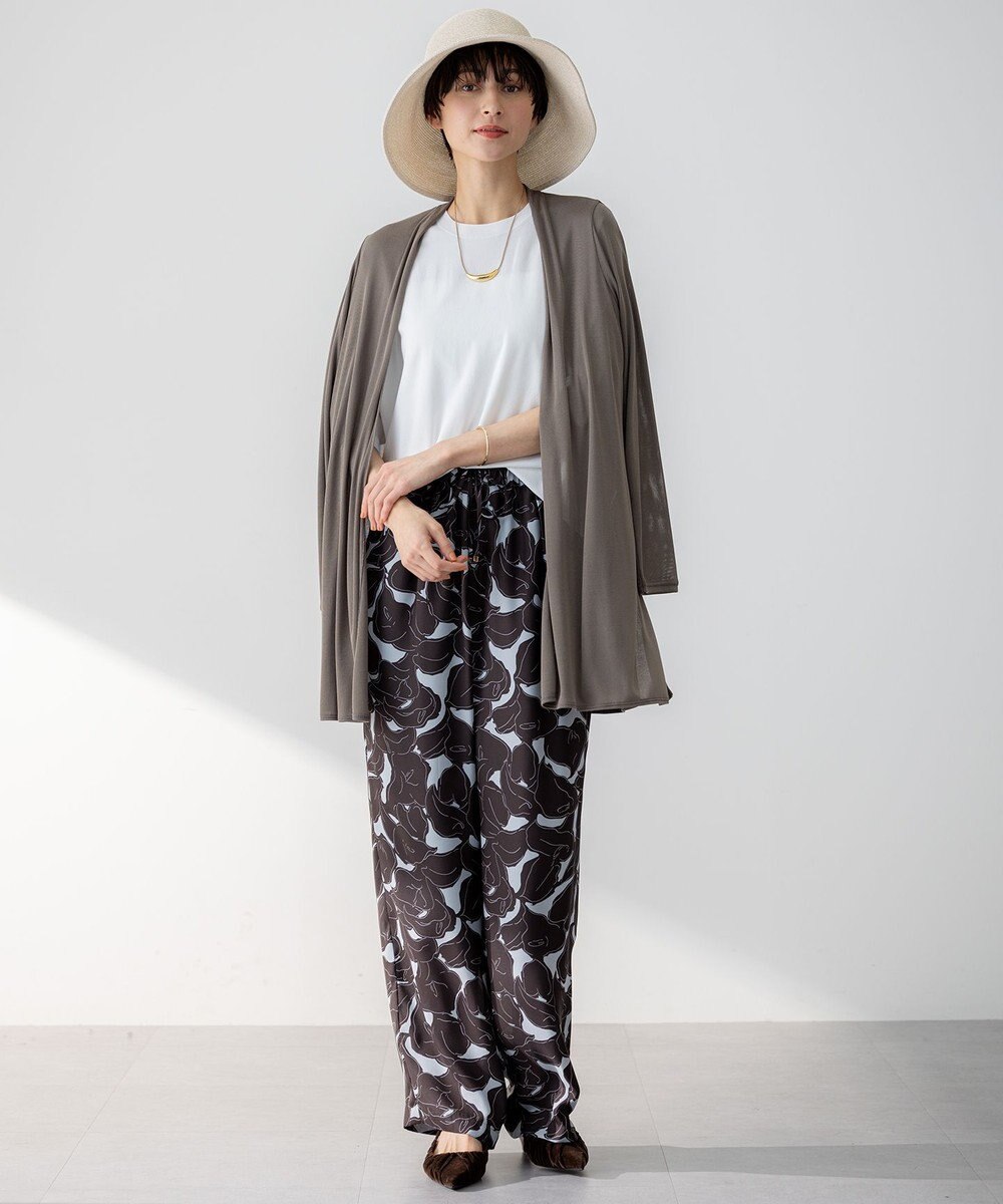 23区 【洗える】Ratti フラワーアートプリント ワイド パンツ 