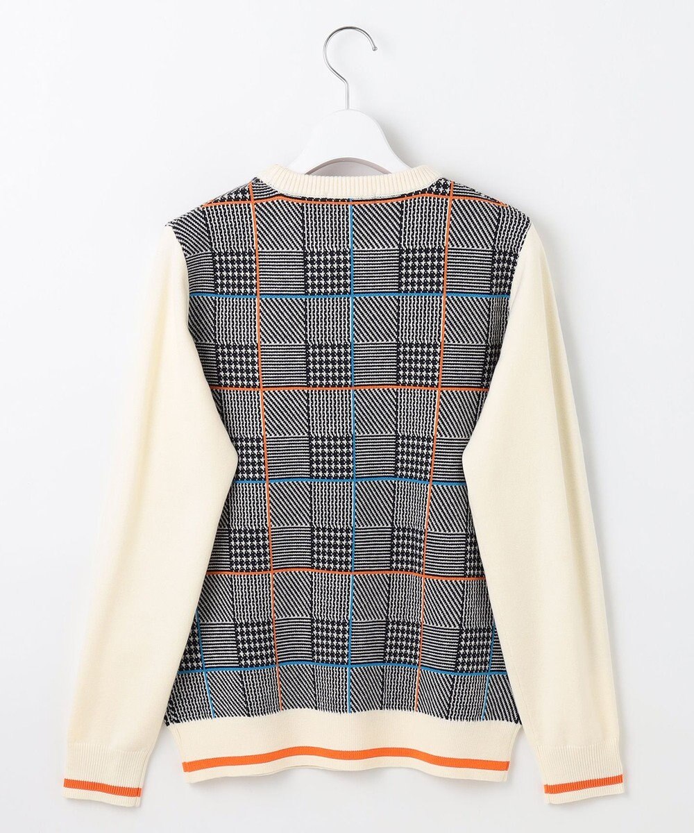23区GOLF 【WOMEN】チェックジャガード クルーネック ニット 