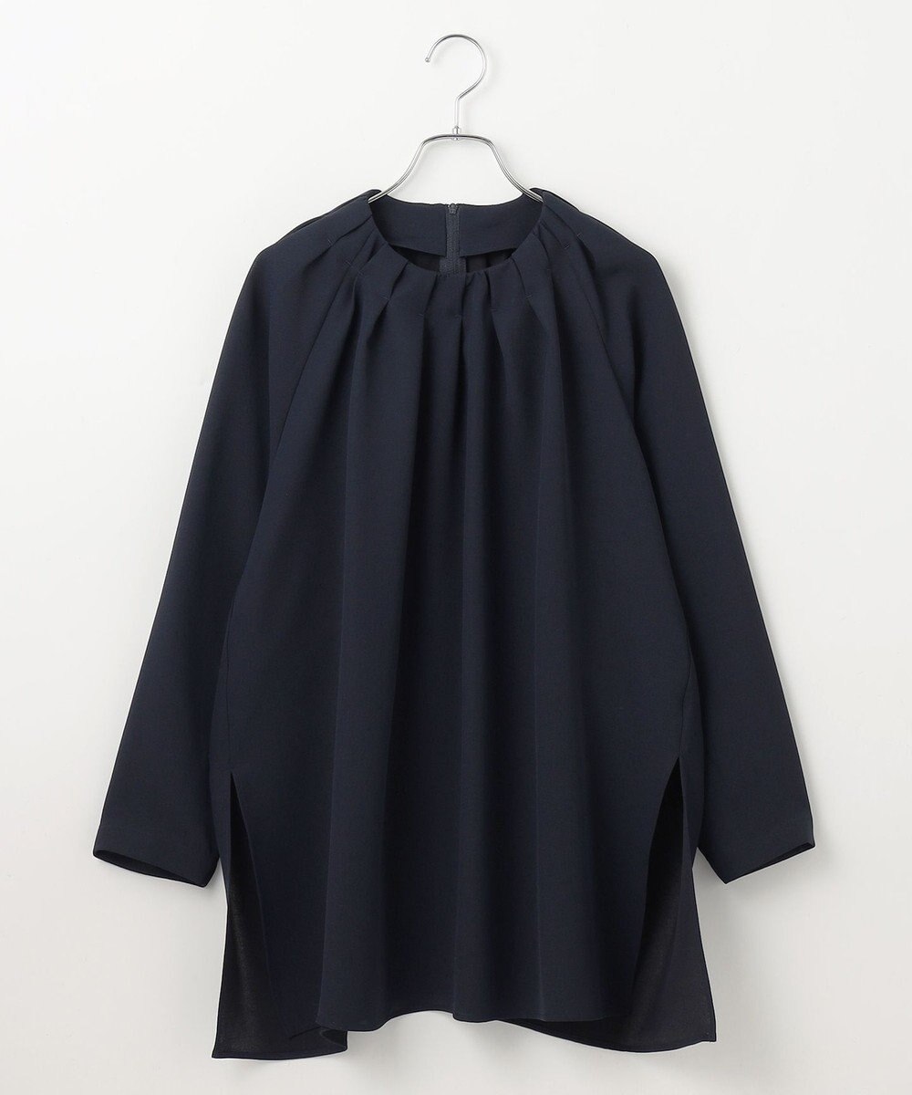 #Newans 【洗濯機可能】タックネックブラウス 