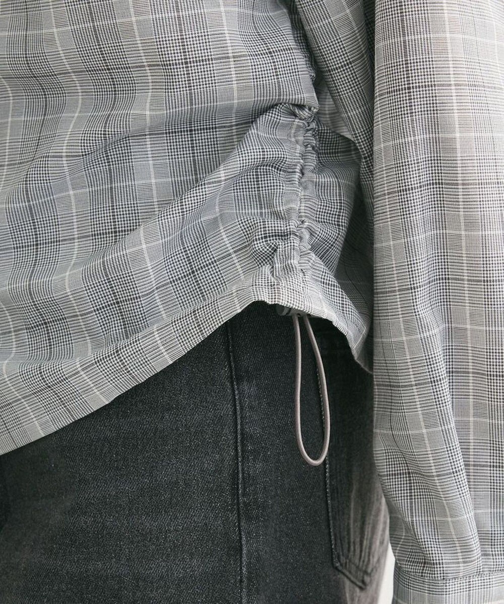 Green Parks サイドドロストショート丈シャツ（チェック） 