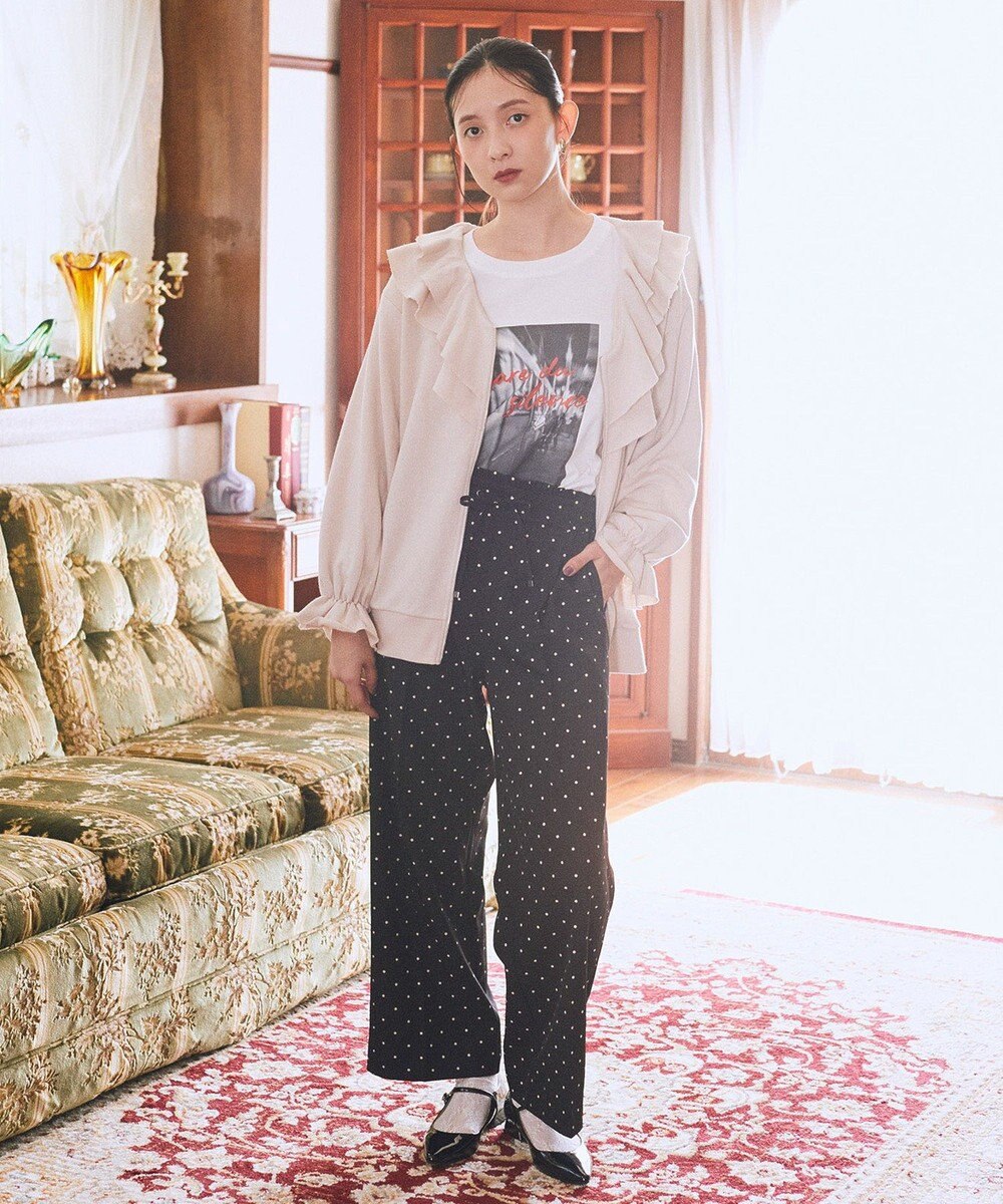 earth music&ecology 【裏毛】フリルカラーＺｉｐウラケブルゾン 