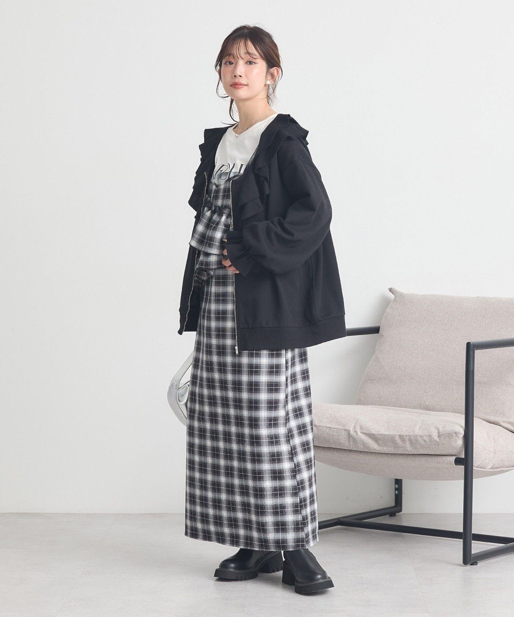 earth music&ecology 【裏毛】フリルカラーＺｉｐウラケブルゾン 