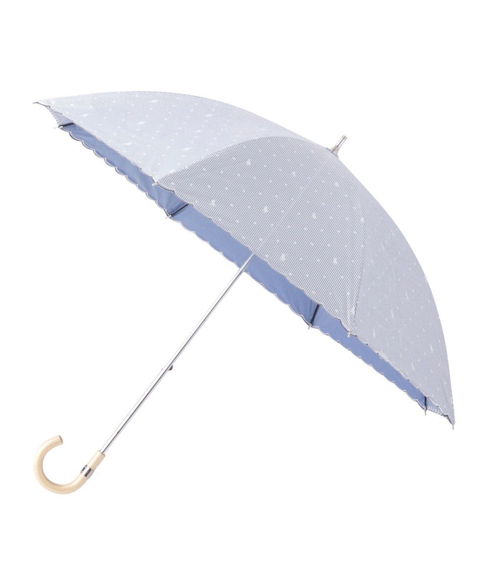 MOONBAT 【軽量】POLO RALPH LAUREN 晴雨兼用日傘 長傘 ストライプドット／遮光 遮熱 UV 