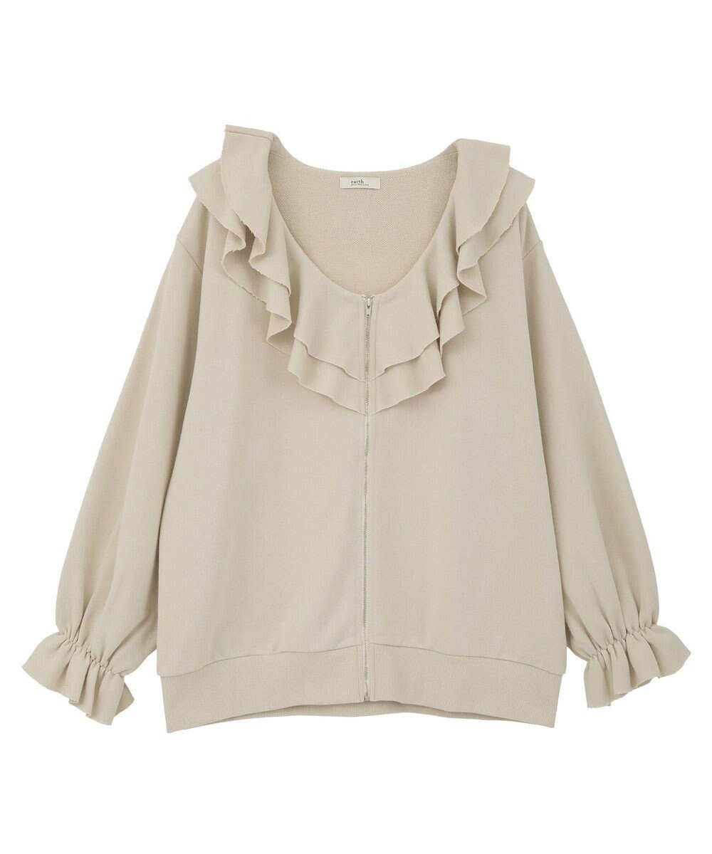 earth music&ecology 【裏毛】フリルカラーＺｉｐウラケブルゾン 