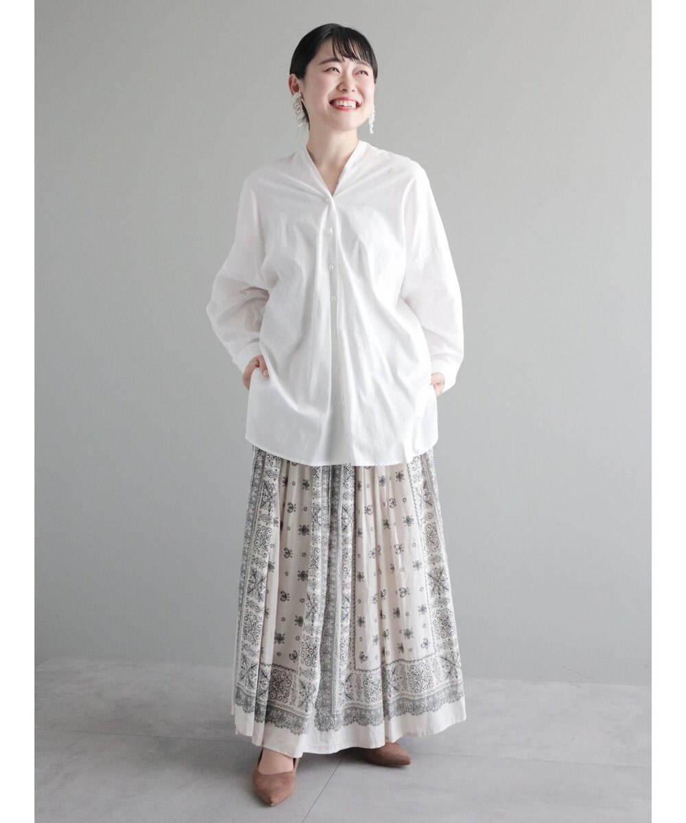 CRAFT STANDARD BOUTIQUE パネル柄マキシギャザースカート 