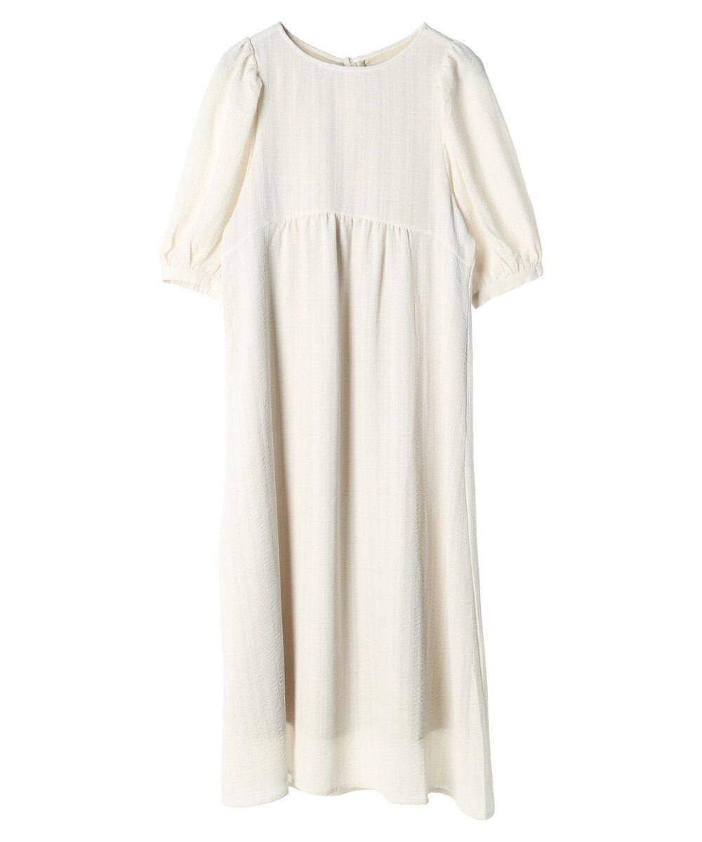 earth music&ecology 膨れジャガードパフ袖ワンピース 