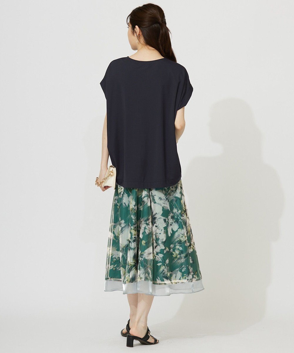 ANY SIS S 【接触冷感・UVカット・洗える】ハイストレッチスムースフレンチスリーブ カットソー 