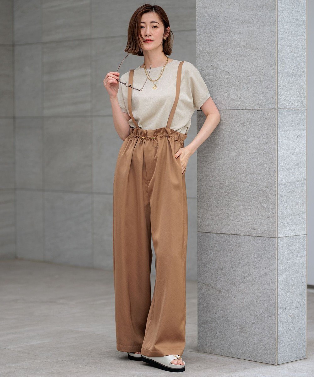 23区 L 【洗える】レーヨンポリエステルストレッチ プルオーバー ラメニット 