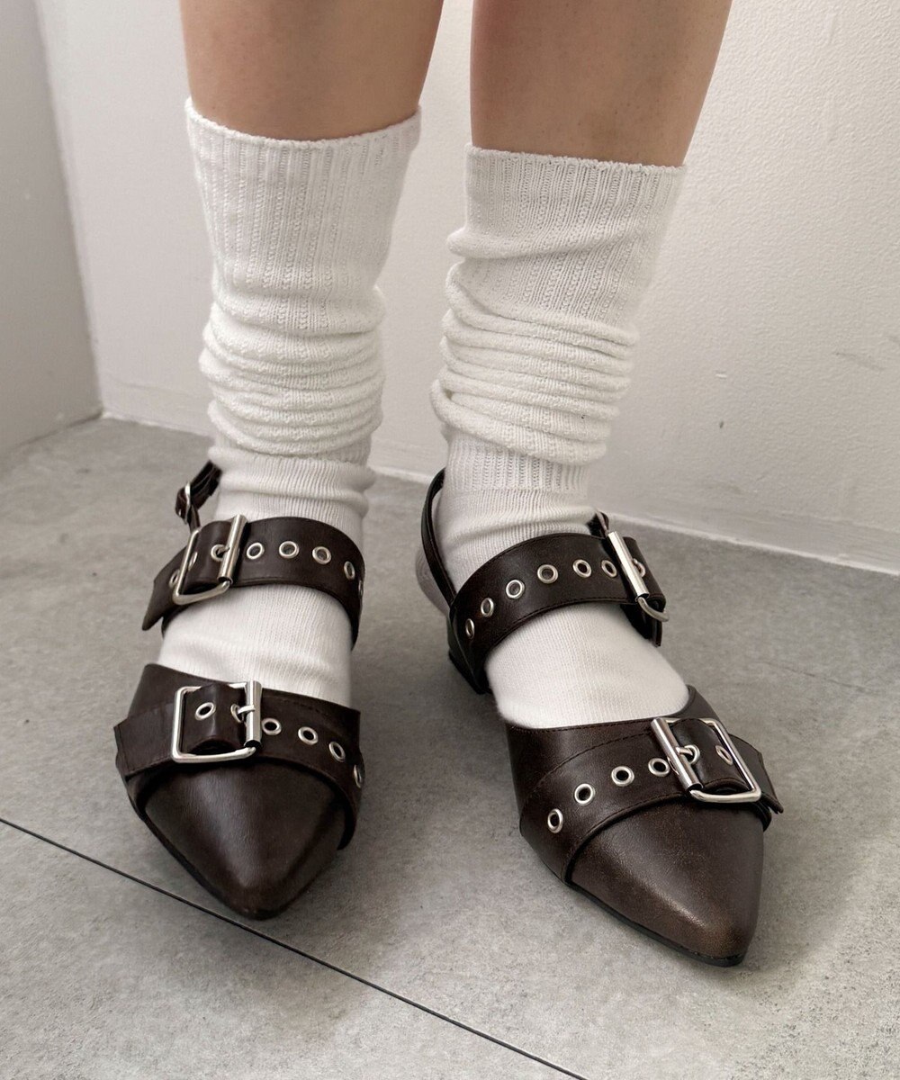 WEGO ハトメベルトポインテッドシューズ 