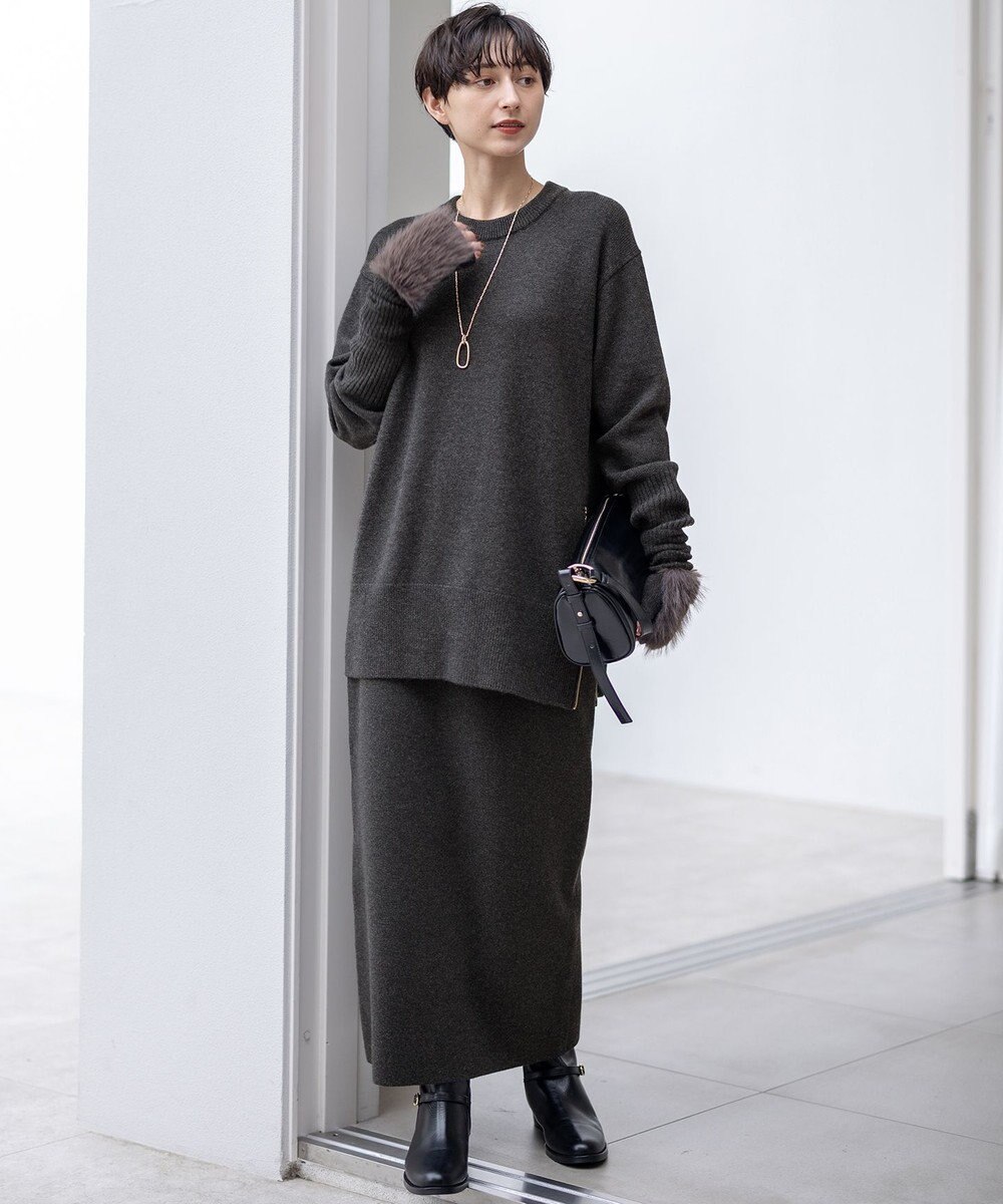 23区 【見上愛さん着用】フェイクファー ニット グローブ 