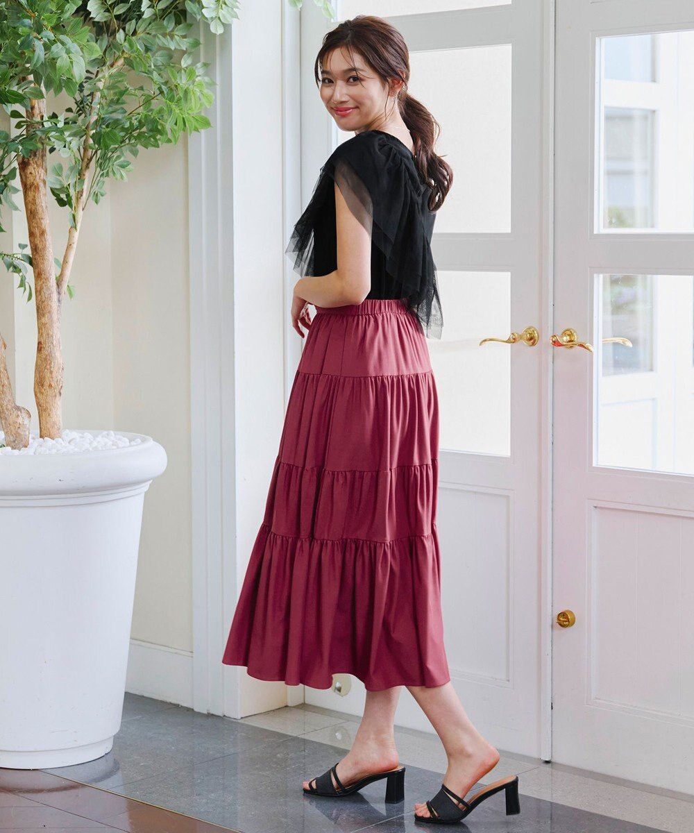 Tiaclasse 【洗える】フリルチュールレーストップス 