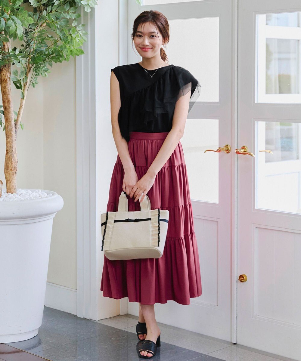 Tiaclasse 【洗える】フリルチュールレーストップス 