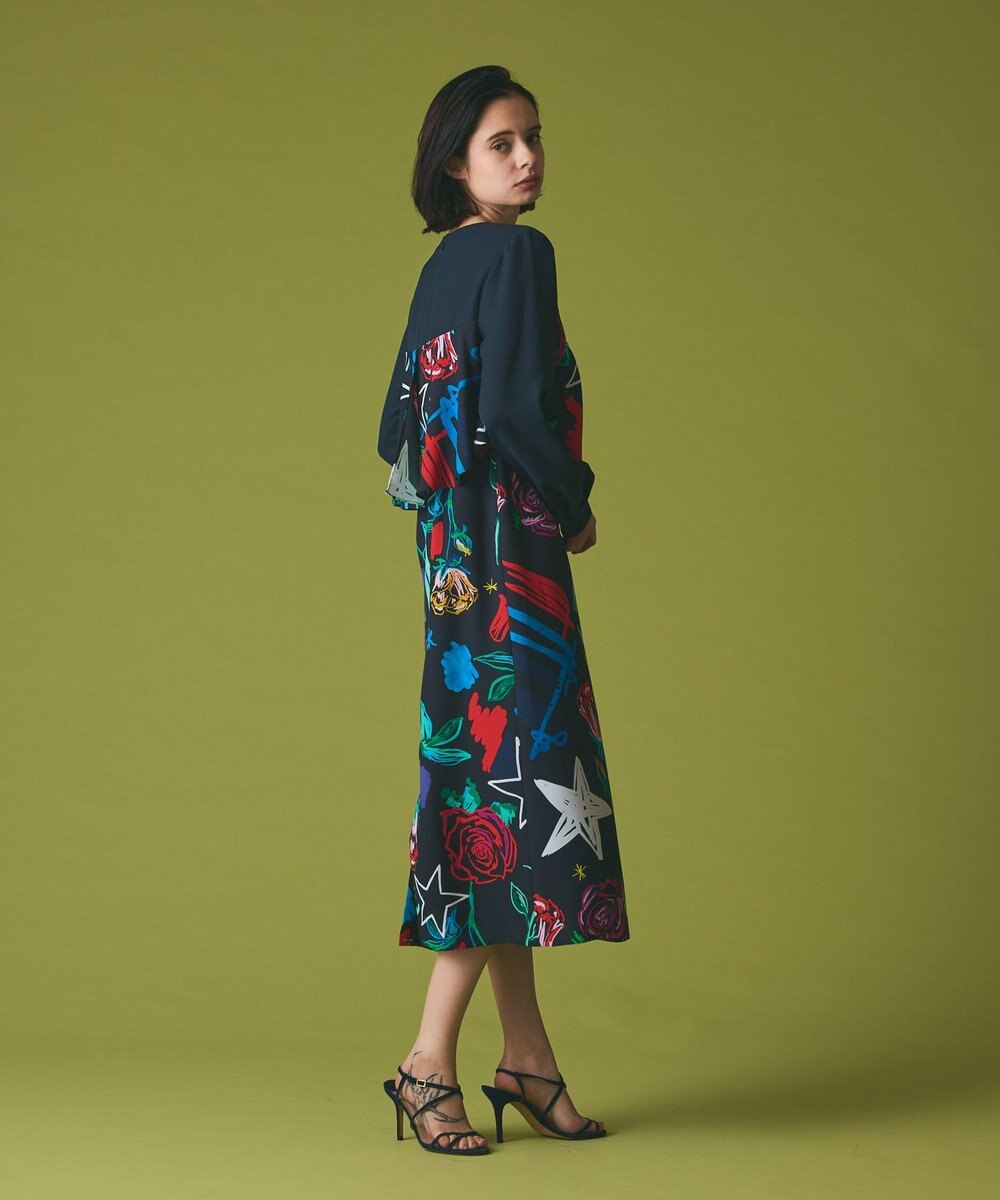 GRACE CONTINENTAL プリントコンビドレス 