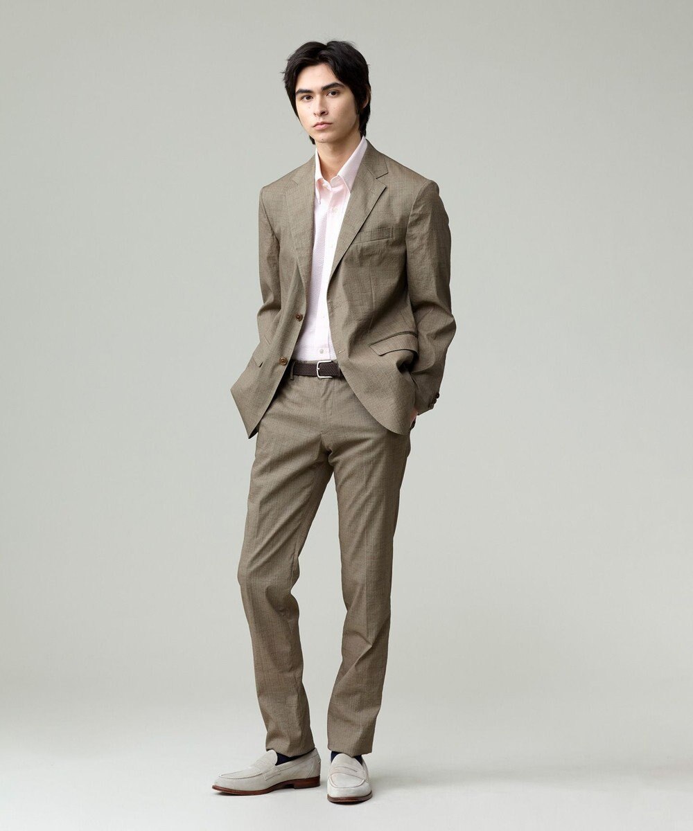 J.PRESS MEN 感動！？上品な見た目に着心地抜群なセットアップ【MECHANICAL】【超軽量 / 清涼感 / 洗える】 ハイパワーストレッチ リネンルックジャケット 