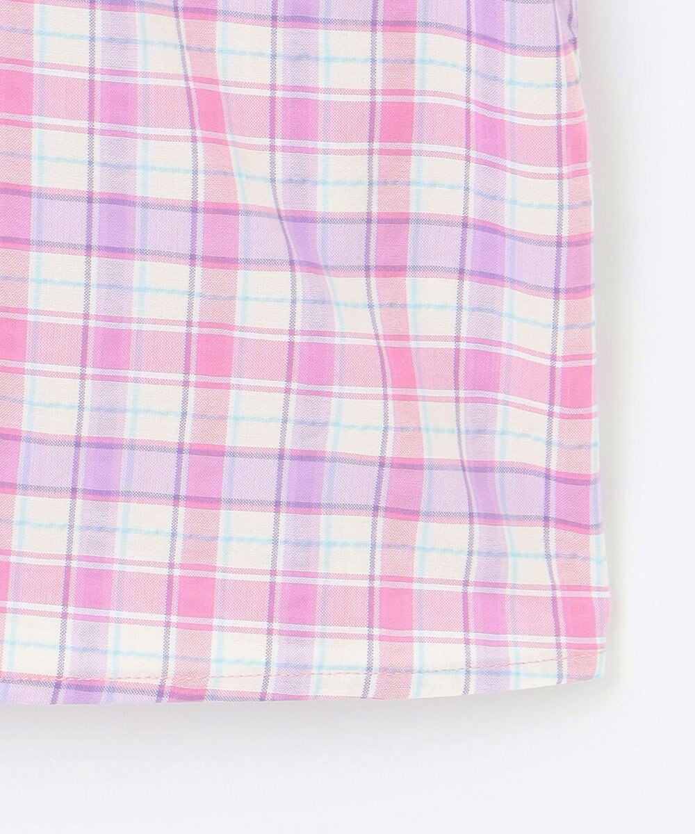 ANY KIDS チェック オフショルダー ブラウス 