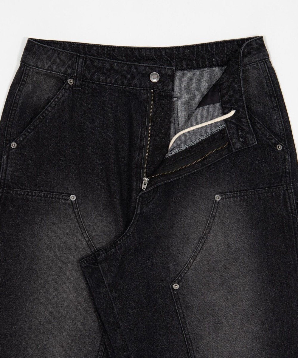 WEGO ワーカーズダブルニーデニムパンツ 