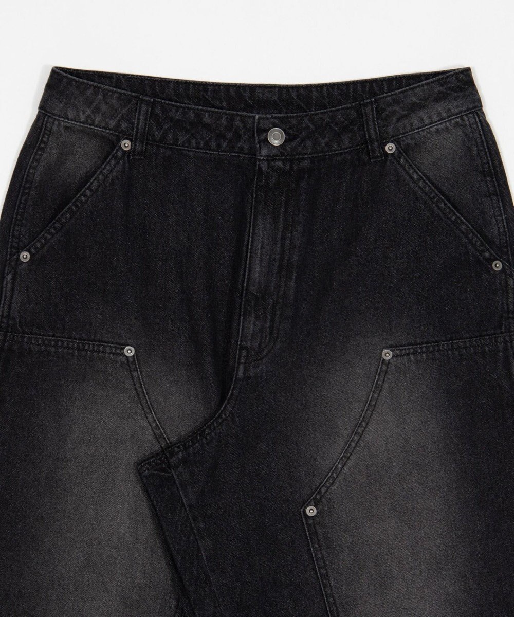 WEGO ワーカーズダブルニーデニムパンツ 