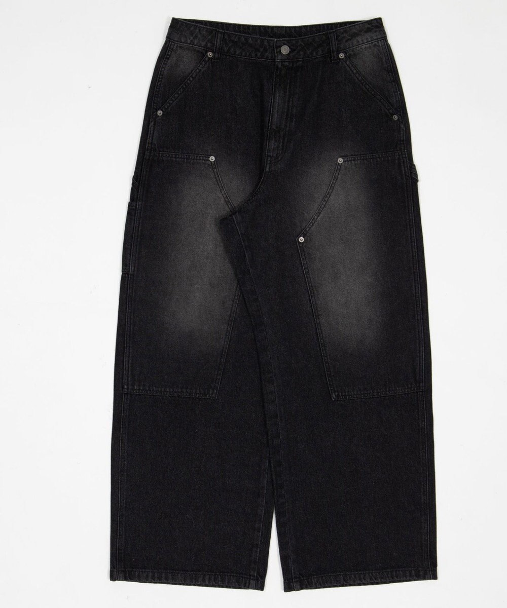 WEGO ワーカーズダブルニーデニムパンツ 