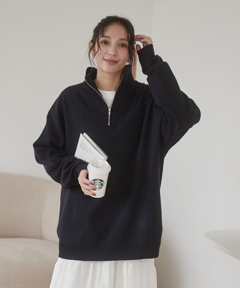 WEGO 【ユニセックス着用ITEM】ミラノリブハーフジッププルオーバー 