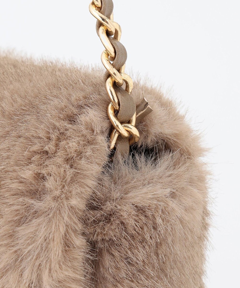 23区 フェイクファーチェーン ショルダー バッグ 