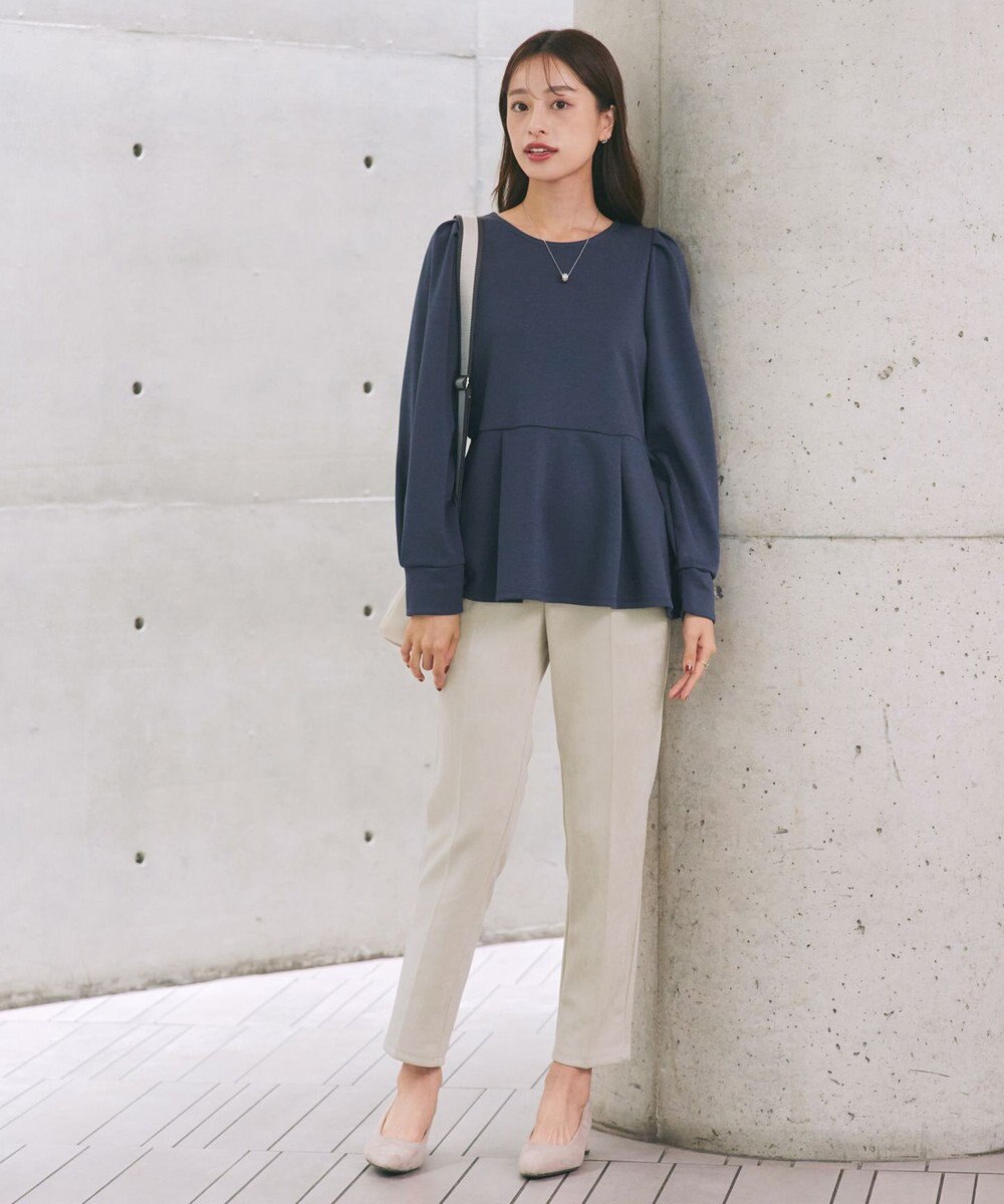 Tiaclasse 【洗える】ダイバー裾フレアプルオーバー 