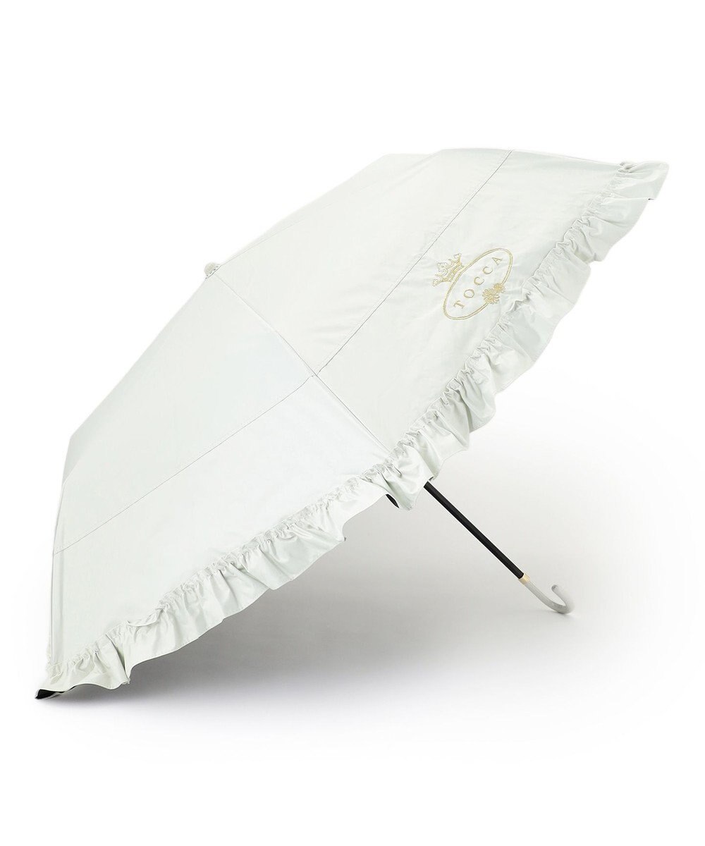 TOCCA 【晴雨兼用・UVカット100%生地】LOGO FRILL UMBRELLA 折り畳み傘 収納バッグ付き 