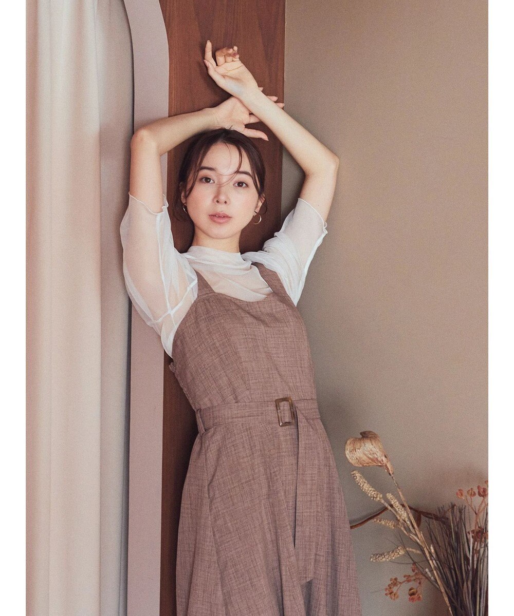 earth music&ecology ベルト付きパネルラインワンピース 