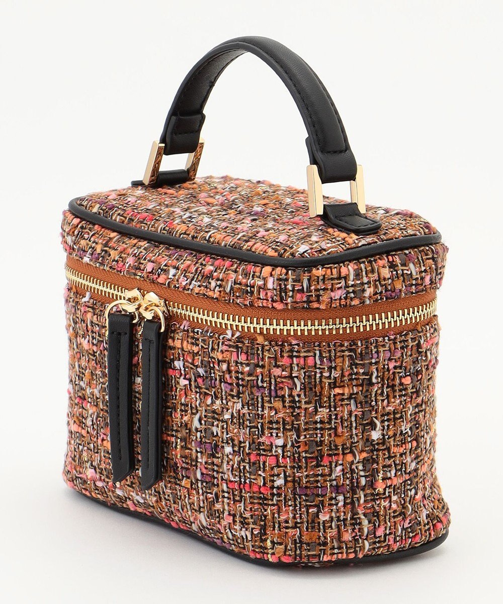 自由区 ラメノットファンシーツイードヴァニティ バッグ 