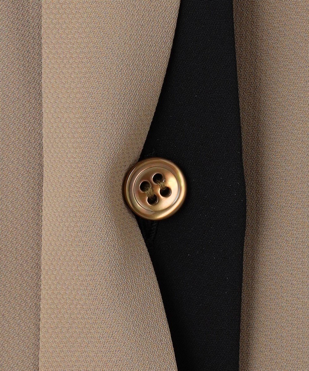 ICB 【接触冷感・UVケア・速乾】BackSatinAmunzen 5分袖バンドカラーブラウス 