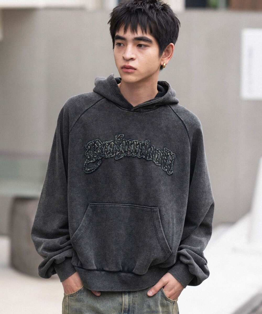 WEGO ショートグラフィックプルパーカー 