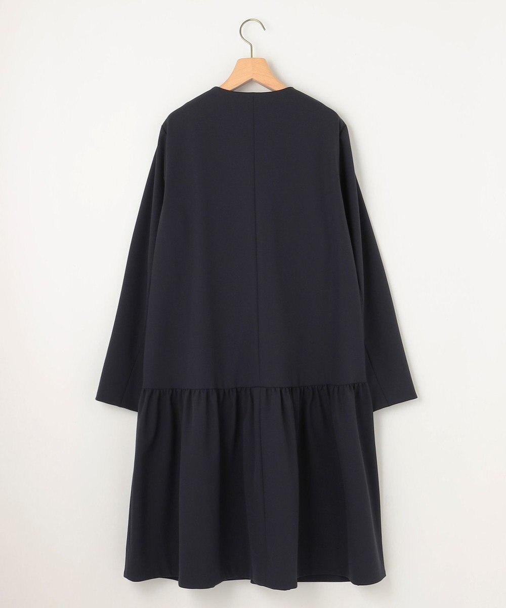 組曲 S 【KUMIKYOKU NAVY】ダブルクロスストレッチ ノーカラーコート 