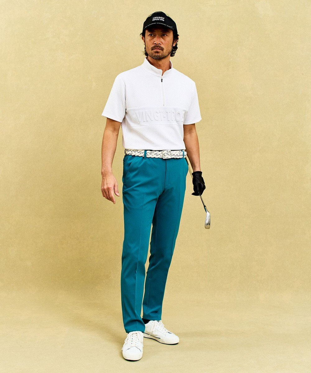 23区GOLF 【MEN】着脱しやすいバンプジャージー　ハーフジップカットソー 