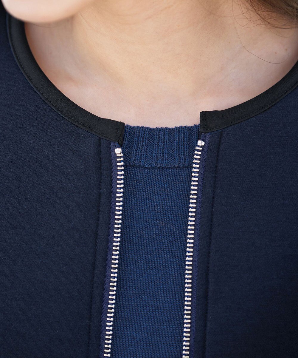 Tiaclasse パイピングノーカラーダンボールコート 