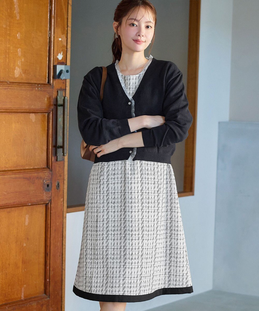 Tiaclasse ツイードAラインワンピース 