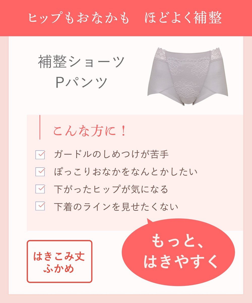 Wing 補整ショーツ 適度におなかとヒップをととのえる よく伸びる綿混素材(身生地) 【Ｐパンツ】 はきこみ丈ふかめ KJ4221 ウイング／ワコール 