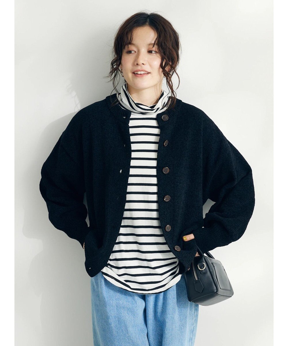 CRAFT STANDARD BOUTIQUE 洗えるコードモールクルーネックカーデイガン 