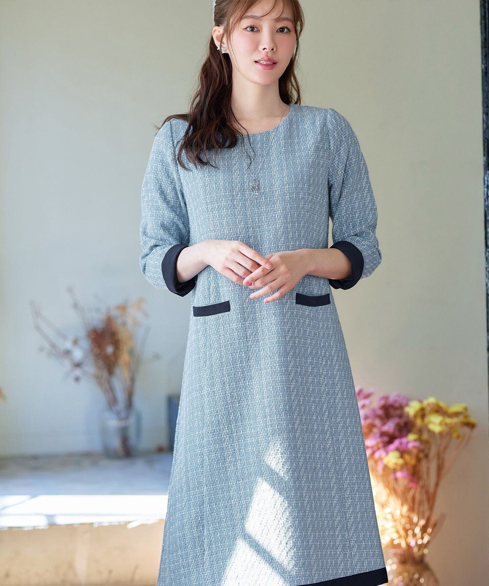 Tiaclasse ツイードAラインワンピース 