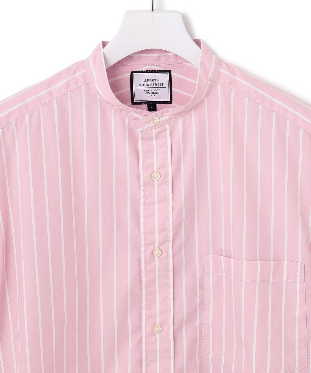 J.PRESS YORK STREET 【UNISEX】タイプライターストライプ バンドカラーシャツ 