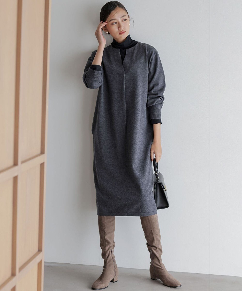 組曲 L キーネックニット ワンピース 