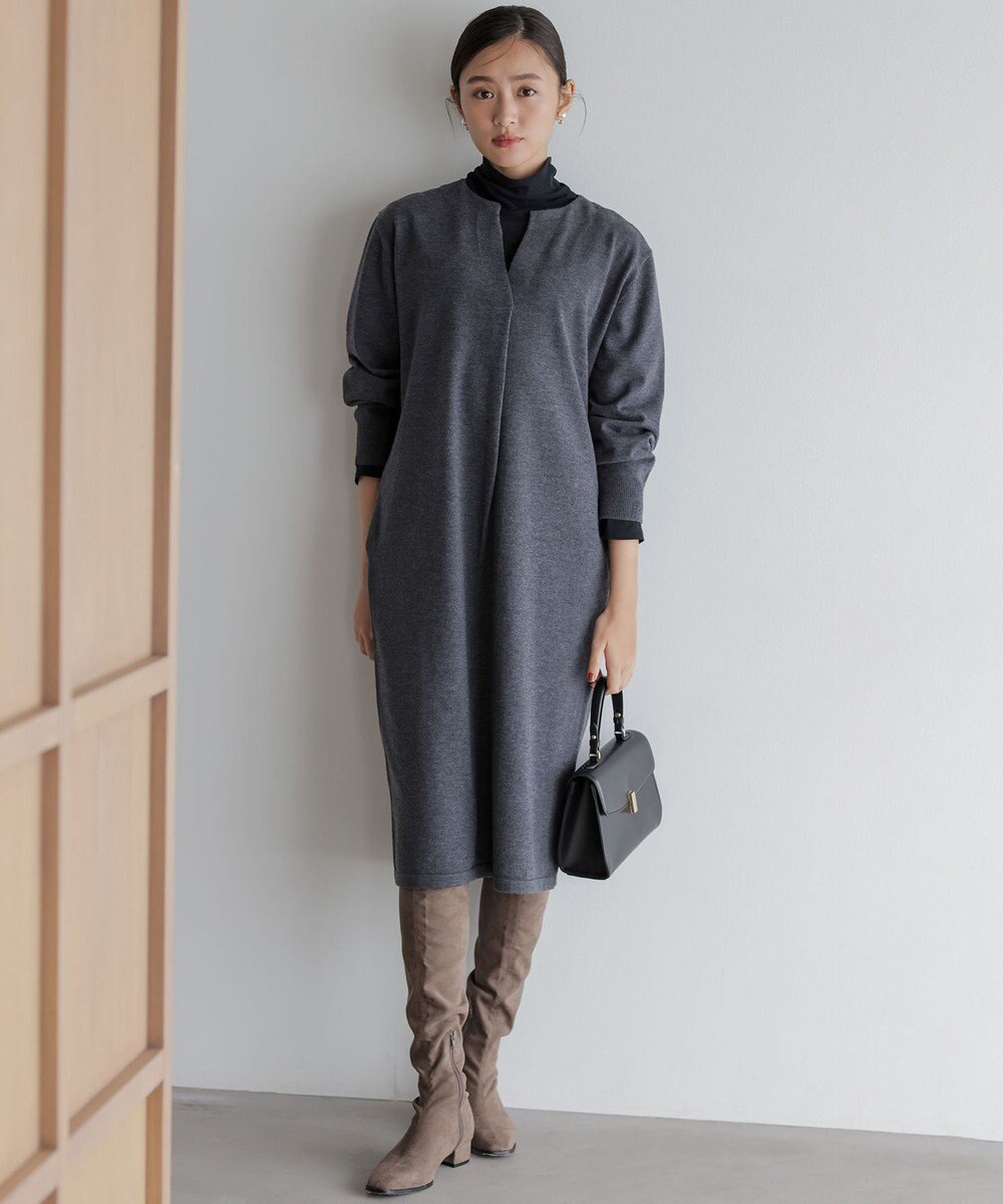 組曲 L キーネックニット ワンピース 