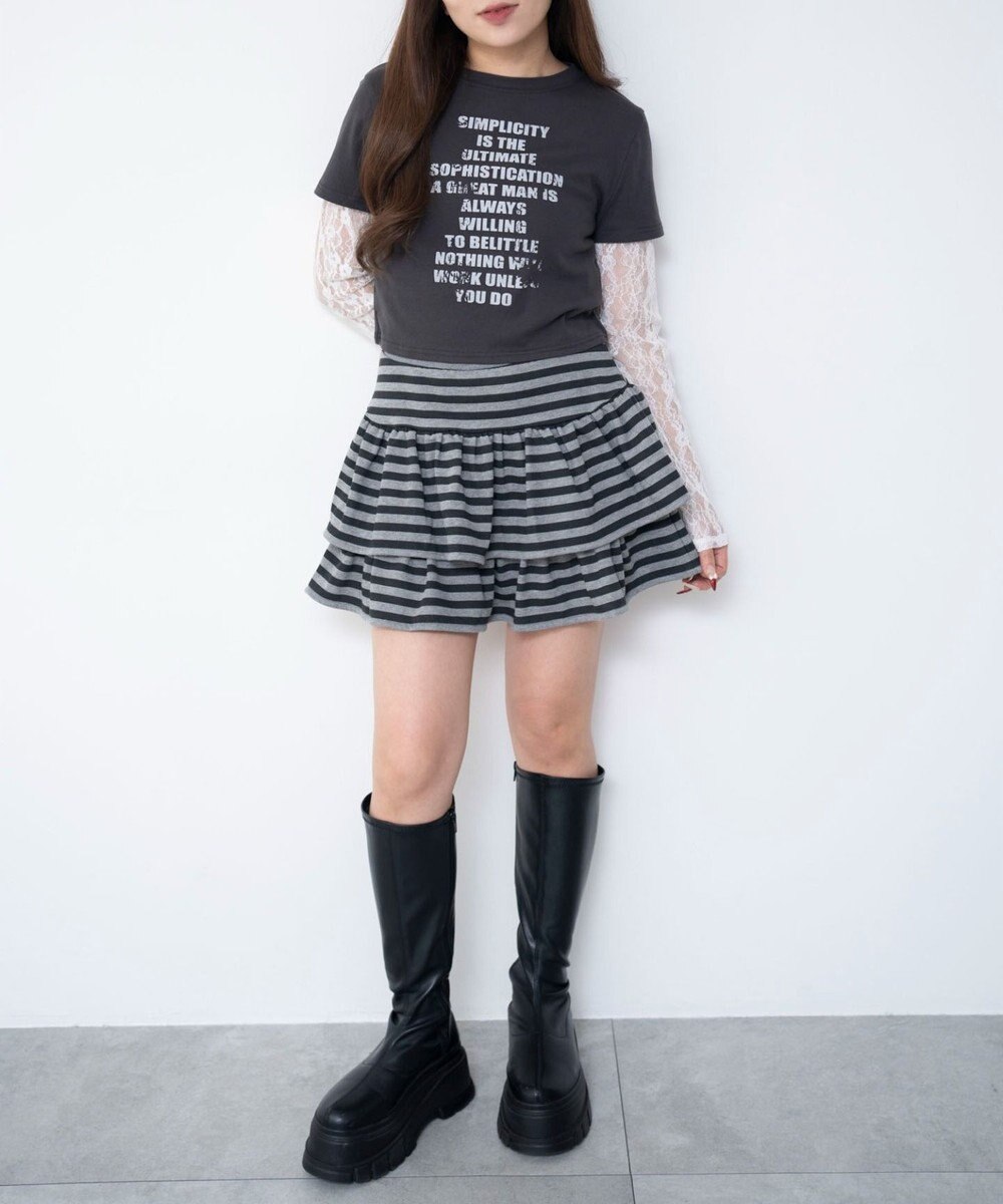 WEGO 【ウエストゴム】スウェットフリルスカパン 