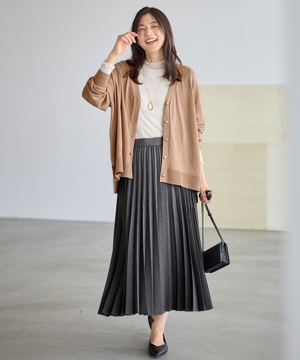 ANY 【新色追加/ウエストゴム】ウーリッシュプリーツスカート 