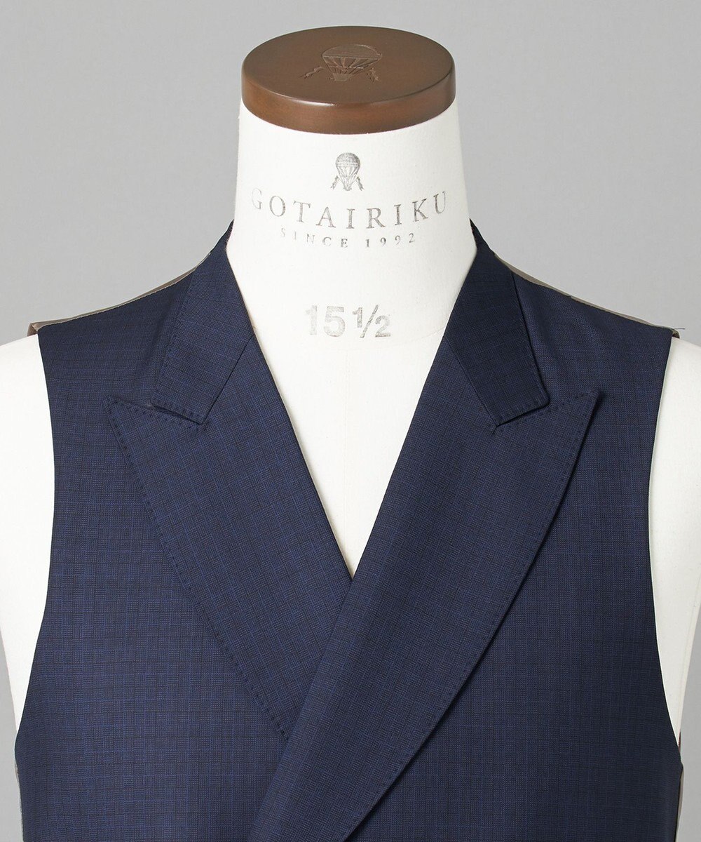 GOTAIRIKU WEB&一部店舗限定【DORMEUIL/ドーメル】IMPERIALJADE/インペリアルジェイド 通年 3ピーススーツ（ネイビー×格子） 