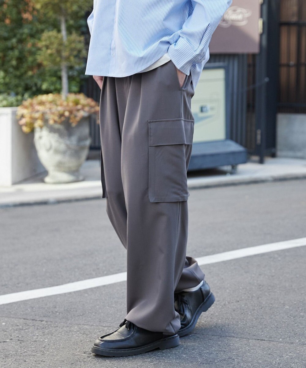 WEGO 【ウエストゴム/MLサイズ展開】イージーワイドカーゴスラックス 