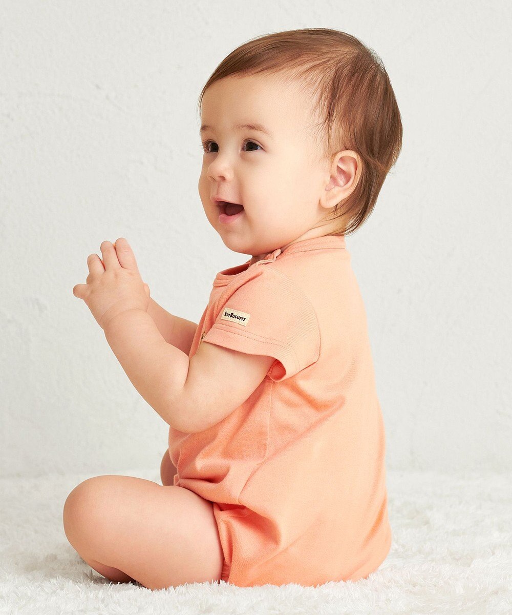 MIKI HOUSE HOT BISCUITS 【70-80cm】【Everyday Series】ワンポイント 半袖ボディシャツ 