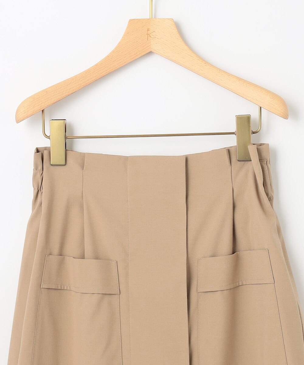 組曲 【ベルト付】リネン混オックスストレッチ キュロットパンツ 