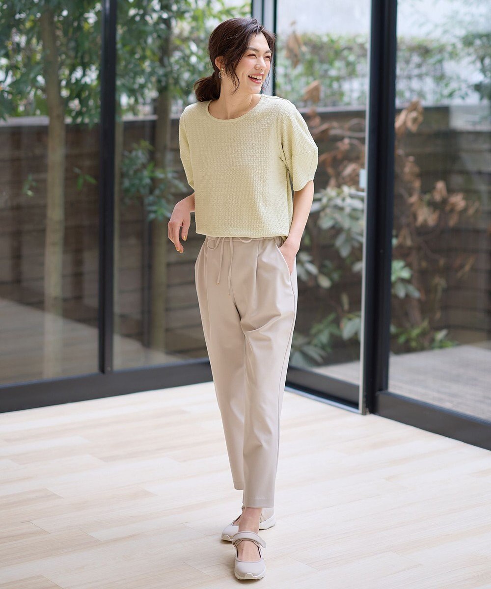 ANY シャーリングランタンスリーブトップス 