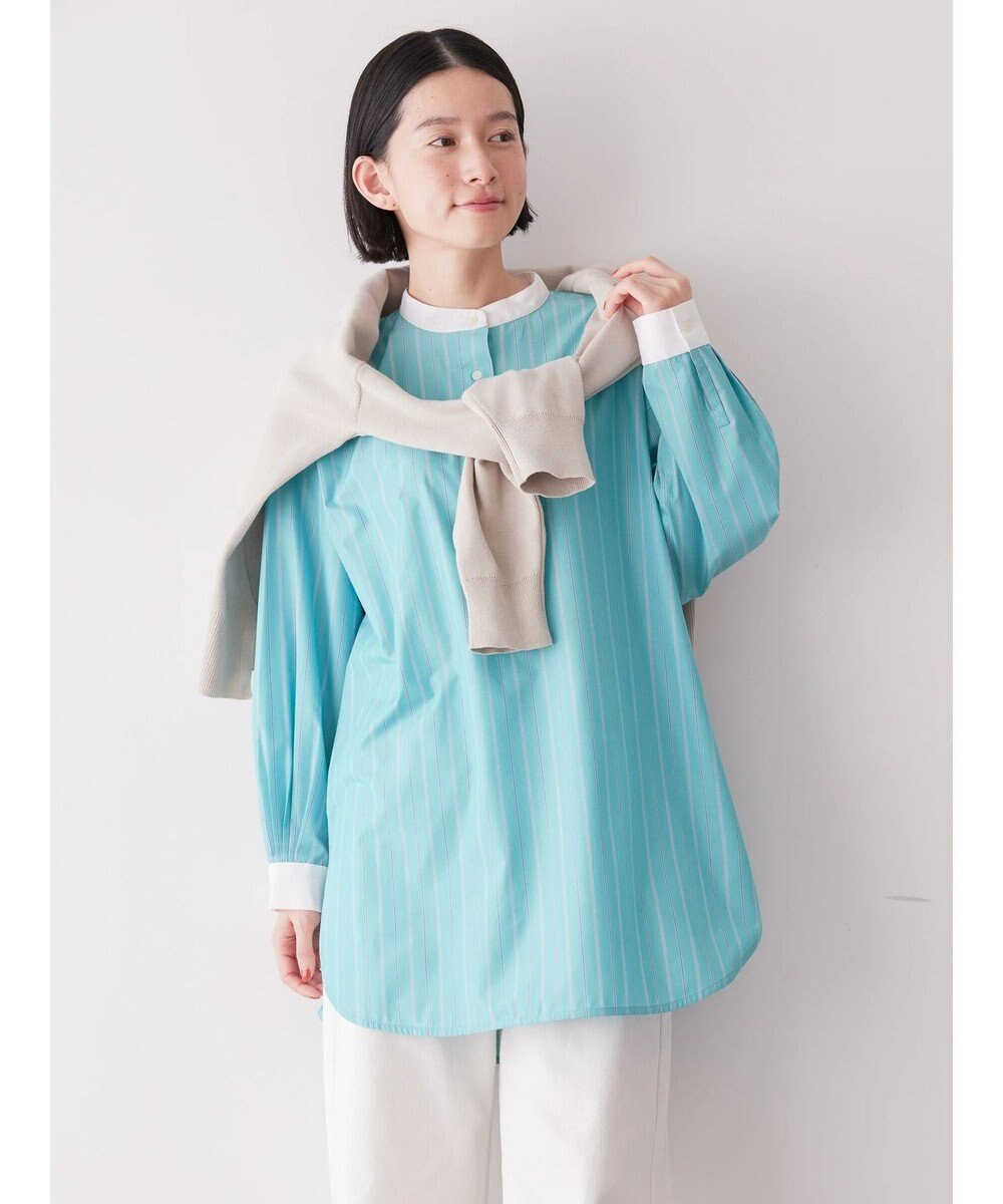 AMERICAN HOLIC イージーケアバンドカラーシャツチュニック 