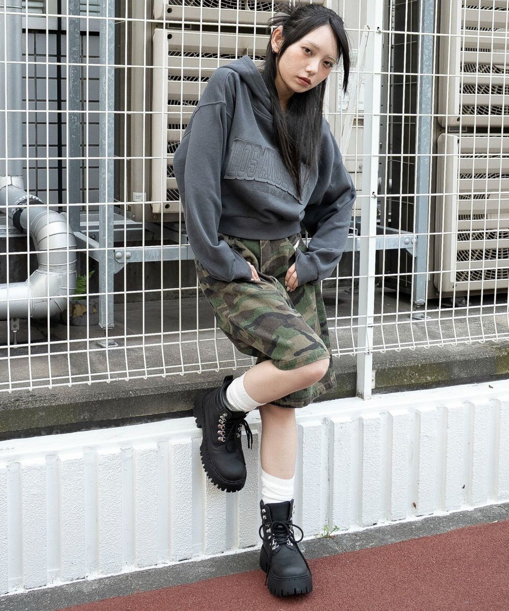 WEGO グラフィックショートパーカー 